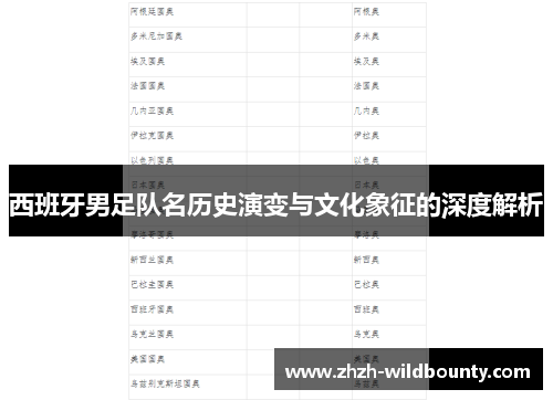 西班牙男足队名历史演变与文化象征的深度解析